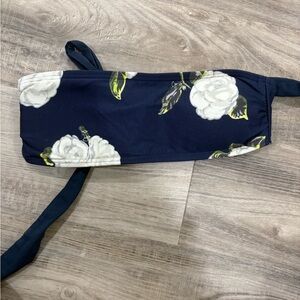 Floral Navy Blue bikini bandeau top